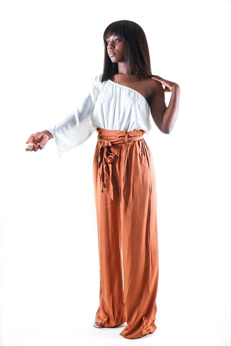 Off The Shoulder Wide Leg Jumpsuit